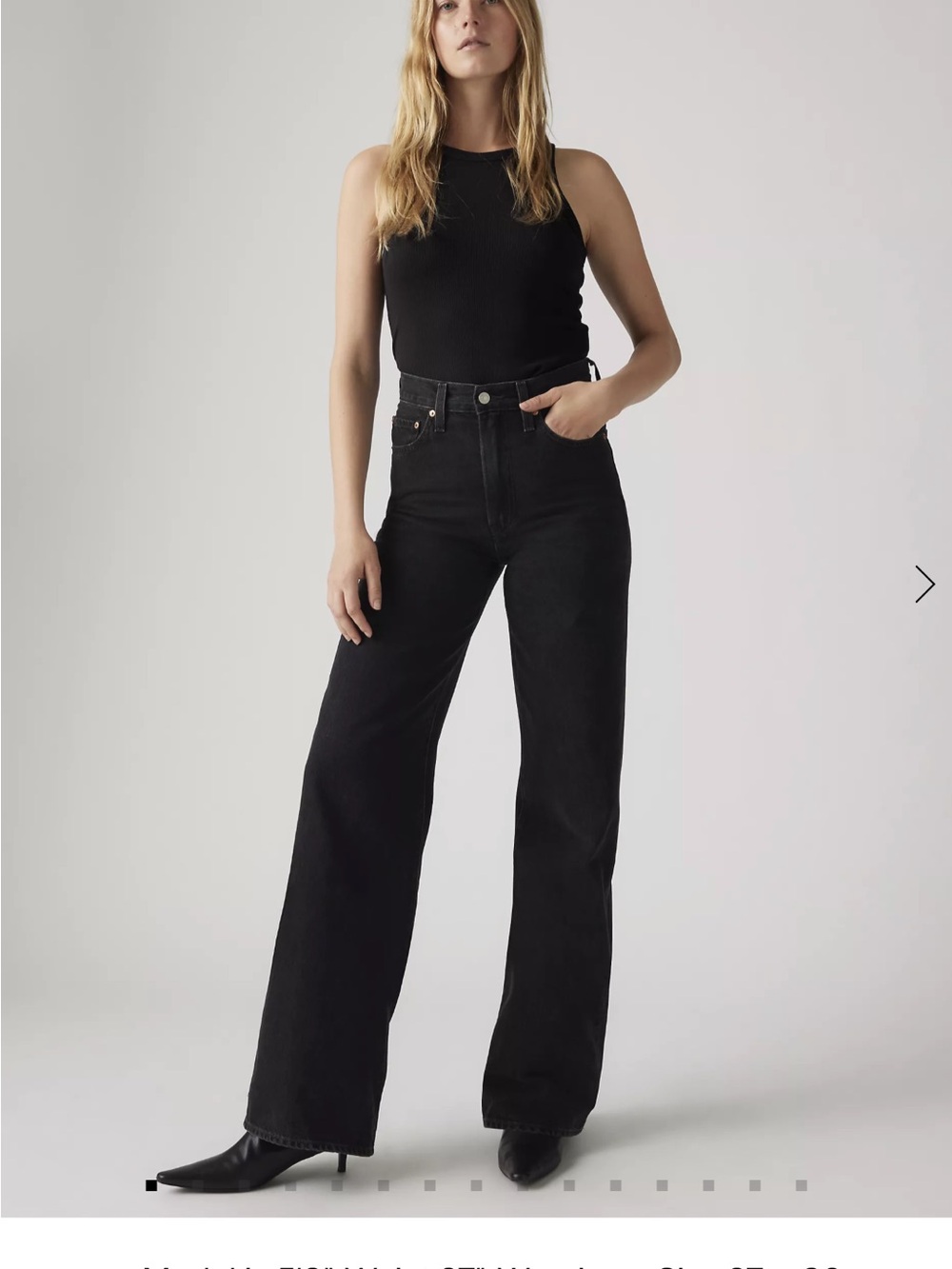 Levis High-Rise Wide Leg Jeans - Black